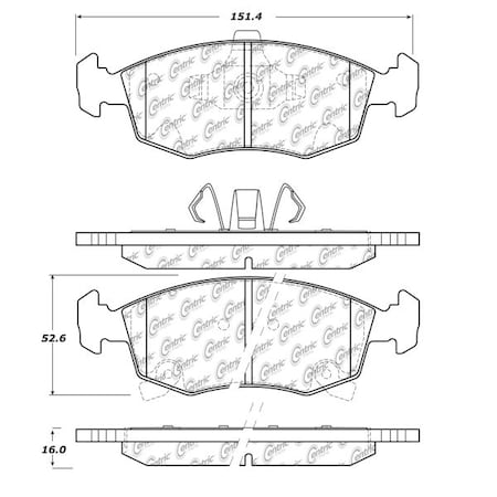 Centric Parts Posi Ceramic Pad, 105.15680 105.15680